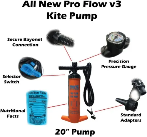 Miniatura 3 de PKS Bomba de cometa Pro Flow V3 de 20" para Kiteboarding SUP