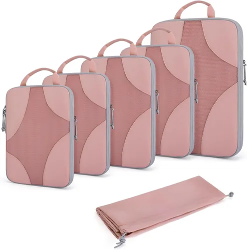 BAGSMART Cubos de embalaje de compresión para viajes, organizador de equipaje comprimible para cruceros, artículos esenciales de viaje ligeros,