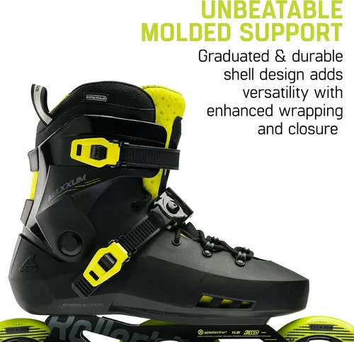 Miniatura 6 de Rollerblade Maxxum 125 - Patines en línea unisex para adultos, color negro y lima, patines en línea de rendimiento
