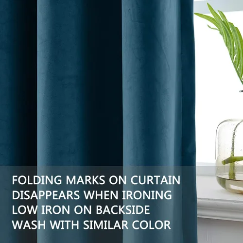 Miniatura 3 de cololeaf Panel de cortinas opacas de terciopelo con forro para cine en casa, cortina de ganchos planos para barra transversal o pista, 100 pulgadas