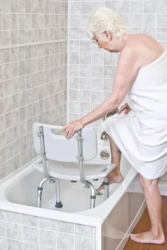Miniatura 5 de Lumex Platinum Collection - Silla de ducha y baño con respaldo y ajuste de altura sin herramientas, 7921R-1