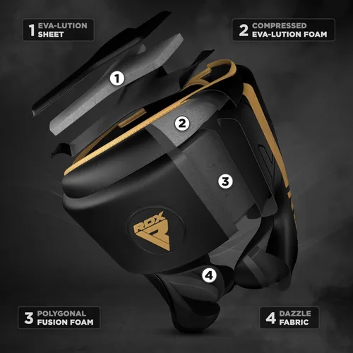 Miniatura 6 de RDX Casco de boxeo, entrenamiento de MMA, Kara acolchado ajustable, casco de Muay Thai, Kickboxing, Sparring, Artes Marciales, Karate, casco