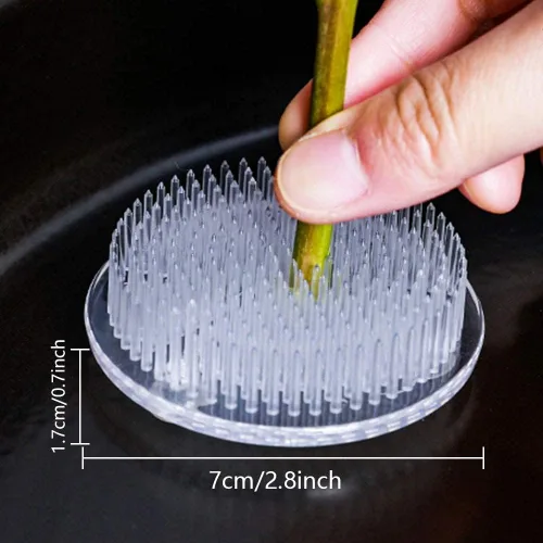 Miniatura 2 de Juego de 2 pinzas para arreglos florales Rana de Flores de plástico transparente, 70 mm (2.76" pulgadas)