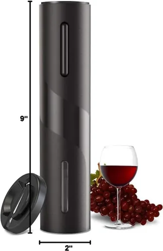 Miniatura 9 de COKUNST Abrebotellas de vino eléctrico, funciona con pilas, con cortador de papel de aluminio, removedor de sacacorchos con botón de un solo clic