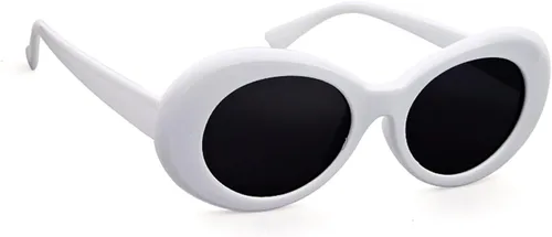 Miniatura 6 de Anteojos de sol con marco ovalado grueso, estilo retro, con lentes redondos.