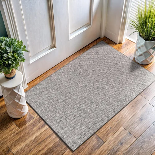 Miniatura 30 de Tapete de Puerta de Yute Fácil 2x3 Pies Interior Exterior Alfombras Naturales Alfombra de Fibra Sólida Alfombra de Área Tejida Boho Fácil de Limpiar