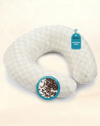 Miniatura 11 de Almohada de cuello de trigo sarraceno para dormir, almohada en forma de U, almohada de enfriamiento para dormir cervical de viaje, soporte