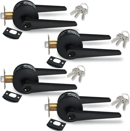 Miniatura 29 de MD8820-DB-BK-1P - Manija de puerta de privacidad sólida para dormitorio y baño, acabado negro mate