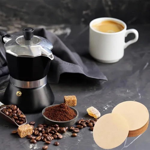 Miniatura 7 de 800 unidades de filtros de café espresso, filtro de papel redondo sin blanquear de 51 mm para máquina de espresso, filtro de café desechable