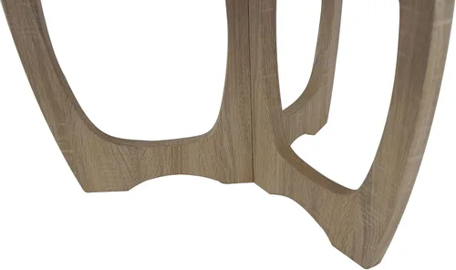 Miniatura 8 de FINECASA Mesa de centro redonda de madera, patas curvas, muebles, sofá de acento, mesa auxiliar para sala de estar, mesa redonda de madera, 36 x 18