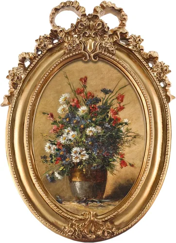 FOLKOR Arte de Pared Enmarcado para Decoración de Cocina, Comedor, Baño, Láminas de Pinturas al Óleo de Flores de Naturaleza Muerta Vintage con