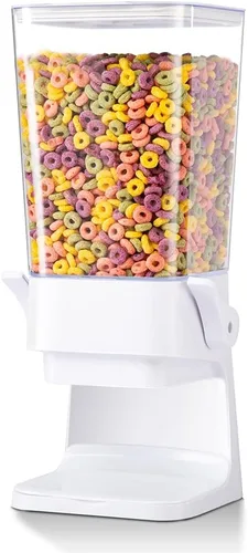 Miniatura 12 de Dispensador de cereales de 5L para encimera con tapas, contenedores de organización y almacenamiento para cocina y despensa, dispensador de arroz