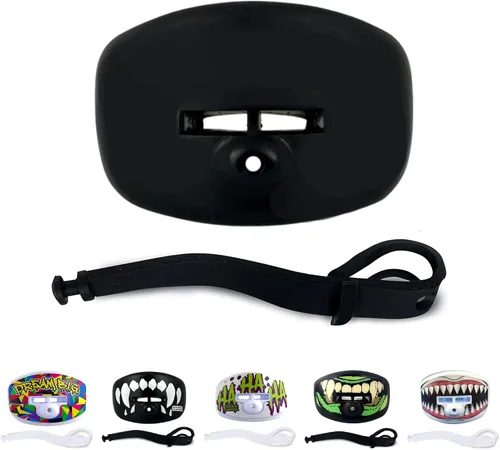 Miniatura 13 de DAMAGE CONTROL Protector Bucal Pacifier – Protector bucal de fútbol americano con correa para casco, protege los dientes, la mandíbula y la boca