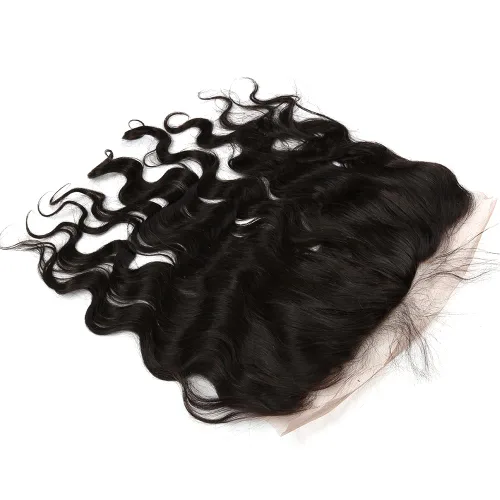 Miniatura 3 de Un donante de grado superior 13x4 base de seda cierre frontal de encaje cabello humano con cabello de bebé ondulado brasileño virgen cierre de pelo