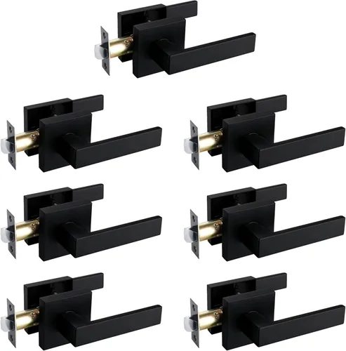 Miniatura 72 de NEWBANG Manija de palanca de puerta sólida con acabado negro mate
