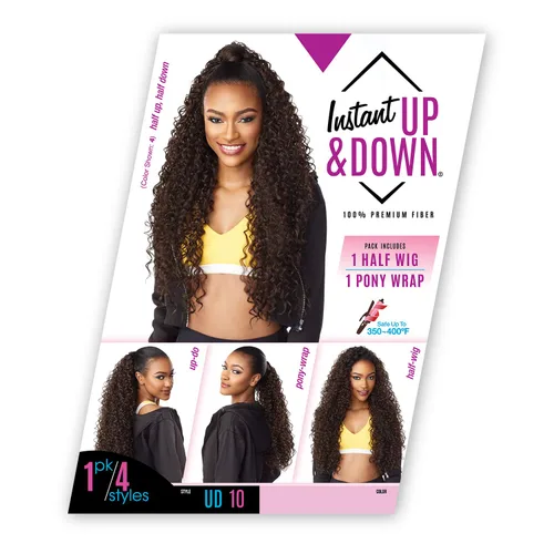 Miniatura 2 de Sensationnel Instant Updown Halfwig Pony - Iud 10 4 estilo en 1 media peluca y cordón de pony (1 negro azabache)