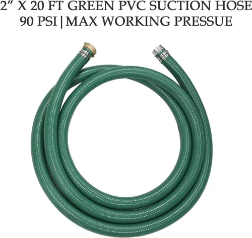 Miniatura 2 de Eastrans El kit de bomba de manguera de descarga incluye manguera plana de PVC azul de 2 x 50 pies y manguera de succión de PVC verde de 2 x 20 pies