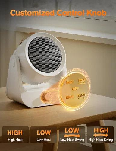 Miniatura 7 de Calentadores eléctricos para uso en interiores, oscilación ilimitada de 100°, calentamiento instantáneo 2S, calentadores eléctricos de cerámica