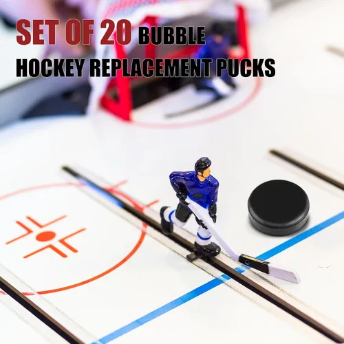 Miniatura 4 de Liliful Mini discos de hockey de 0.98 x 0.33 pulgadas para mesas, pequeños discos de repuesto, accesorios de hockey para adultos, equipo de Negro