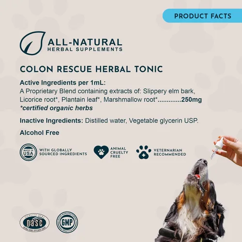 Miniatura 6 de Animal Essentials Colon Rescue - Fórmula de hierbas para perros y gatos, tracto gastrointestinal saludable, sabor dulce, hierbas 100% orgánicas