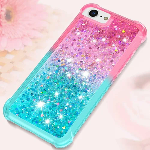 Miniatura 6 de Funda para iPod Touch de 7ª generación, iPod Touch 6ª/5ª generación para niñas, mujeres, niños, bonita purpurina líquida suave TPU transparente a