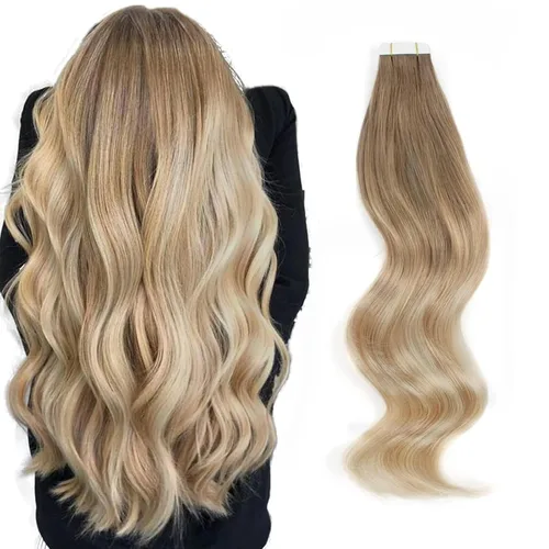 Miniatura 15 de ABH AMAZINGBEAUTY HAIR Extensiones de cinta de cabello humano Remy real, Remi, extensiones de cabello negro con pegamento en trama de piel