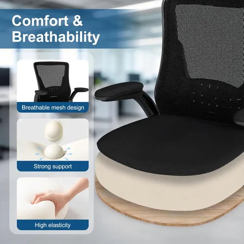 Miniatura 7 de Silla de oficina ergonómica, silla de escritorio de malla con altura ajustable y reposabrazos abatibles, cómoda silla de computadora para largas