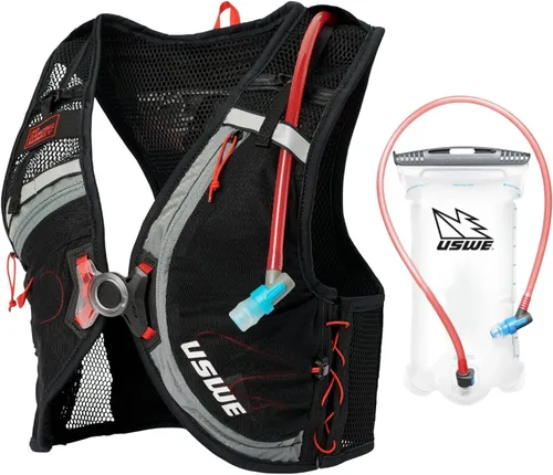 USWE Rush - Chaleco de hidratación para bicicleta, 8 L, correas ajustables para el pecho, chaleco de hidratación para correr, vejiga de hidratación