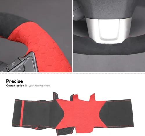 Miniatura 4 de MEWANT Funda de volante de automóvil transpirable cosida a mano para Subaru WRX 2015-2021 / WRX STI 2015-2021, accesorios para volante Subaru WRX