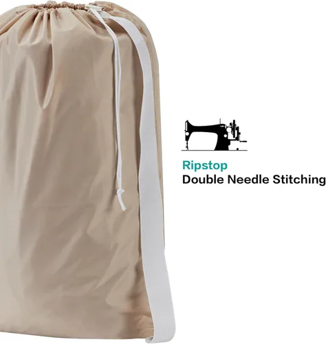 Miniatura 4 de HOMEST Paquete de 2 bolsas de lavandería de nailon XL con correa, organizador grande de ropa sucia, fácil de colocar en una canasta o cesta