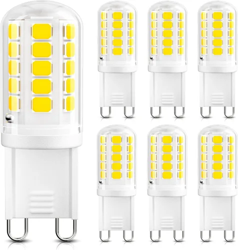 Miniatura 11 de DiCUNO Bombilla LED G9, 2700 K, luz blanca cálida suave, bombillas LED G9 de 4 W, equivalente a halógeno de 40 W, no regulable, 400 LM, base bipin
