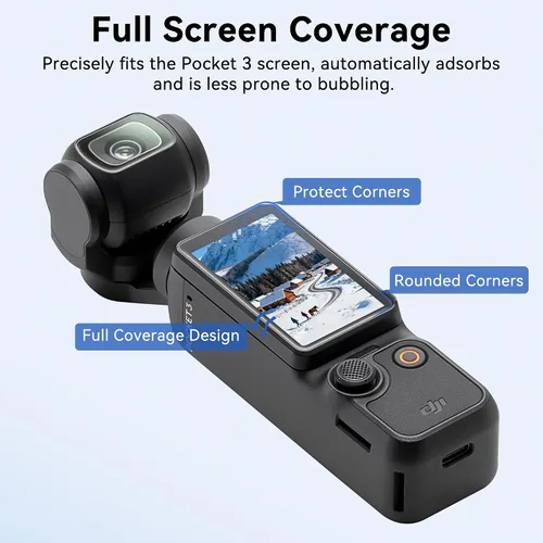 Miniatura 2 de Protector de pantalla de bolsillo 3 lentes antiarañazos para DJI Osmo Pocket 3 Vlogging Camera Creator Combo Accesorios 4 protectores de lente + 4