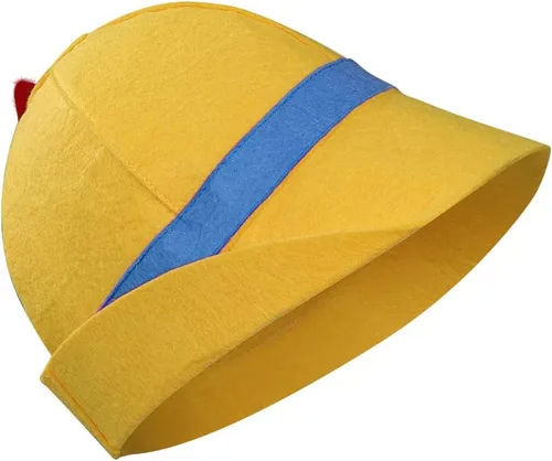 Miniatura 3 de Sombrero de marioneta para niños con plumas, disfraz de cosplay para niños, tallas para Halloween, Navidad, fiesta, sombrero amarillo de verano