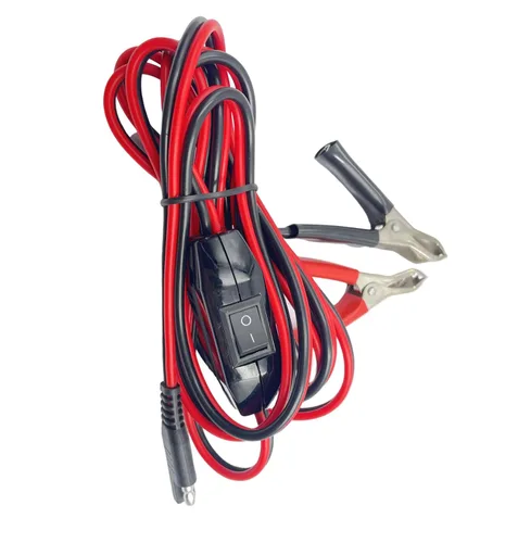 Miniatura 3 de 1 abrazaderas de pinzas SAE a cocodrilo de 8.2 pies, arnés de cable con interruptor de encendido/apagado, cable de extensión de desconexión rápida