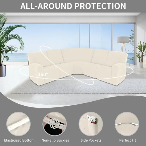 Miniatura 3 de Easy-Going - Funda 100% impermeable para sofá reclinable, fundas de sofá elásticas para sofás reclinables, funda de sofá seccional extra grande