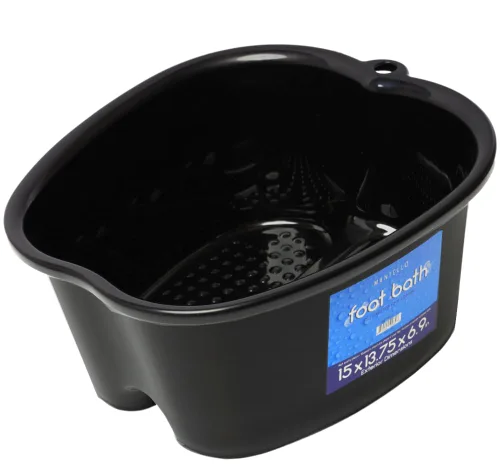 Mantello Tina de Remojo para Pies - Tina de Pedicura Extra Grande - Tina de Baño para Pies - Spa de Pies para el Hogar (Negro)