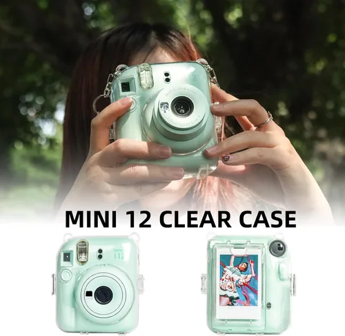 Miniatura 6 de Caiyoule Funda transparente Mini 12 - Funda protectora para cámara compatible con Fujifilm Instax Mini 12, funda rígida de PC para cámara