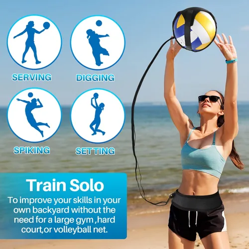 Miniatura 5 de Ayuda para equipo de entrenamiento de voleibol Davllin, kit premium de entrenador de rebote de voleibol, entrenador de práctica en solitario