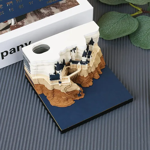 Miniatura 6 de Calendario 3D 2026 – Calendario de tiempo, calendario de escritorio 2026, bloc de notas, castillo mágico, bloc de notas 3D, notas adhesivas Bloc