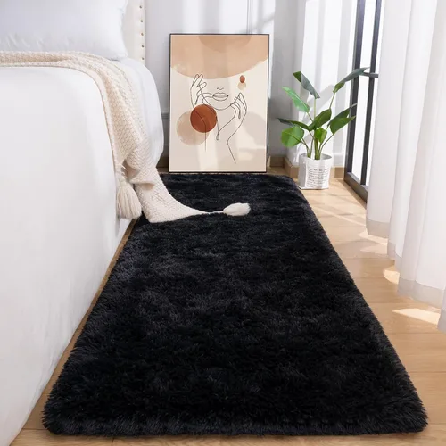 Miniatura 16 de Przemy - Alfombra mullida para dormitorio y sala de estar, alfombra de 4 x 6 pies, beige, alfombra de pelo largo suave y esponjosa, alfombra