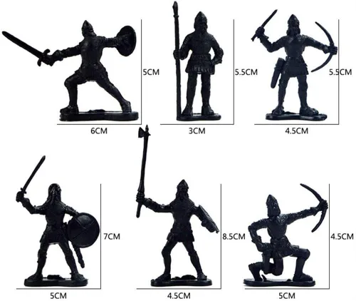 Miniatura 4 de 60 piezas figuras de soldados medievales modelo de soldados del ejército romano antiguo estatuas soldados de la edad media infantería arquero