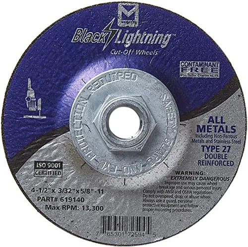 Mercer Industries 619140 - Rueda de corte doble reforzada tipo 27, para todos los metales, 4-1/2" x 3/32" x 5/8"-11, paquete de 20