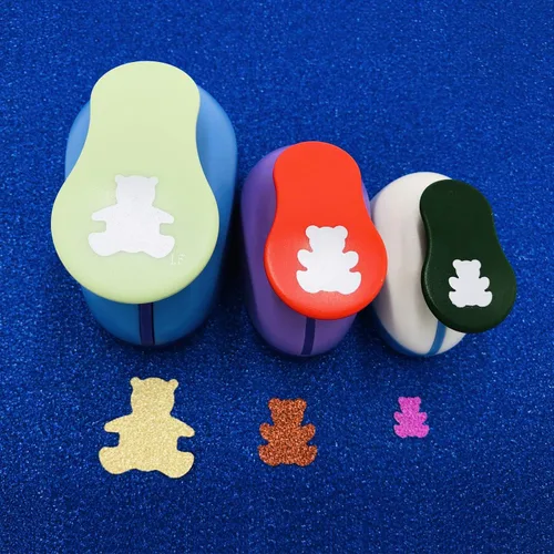 Juego de 3 piezas de oso (5/8 pulgadas + 1 pulgada + 1.5 pulgadas) para manualidades, perforador de papel de oso, perforador de papel para