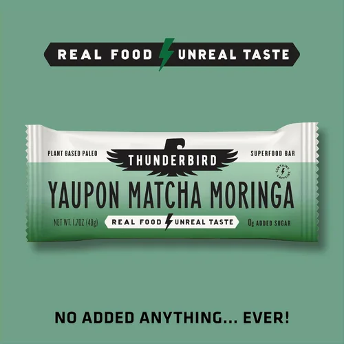 Miniatura 4 de Thunderbird Bars - Bocadillo energético, sin gluten con proteínas, comida real saludable, paleo vegano sin OGM, sin azúcar añadida, sabor Yaupon