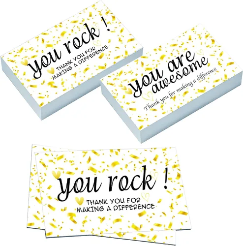 200 tarjetas coloridas con texto en inglés «You Are Awesome Card» con texto en inglés «You Are Awesome Card», tarjetas de agradecimiento para