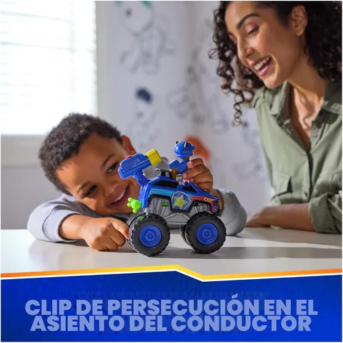 Miniatura 7 de Paw Patrol: Rescue Wheels Chase's Cruiser, camión de juguete con lanzador de proyectiles y figura de acción coleccionable, juguetes para niños