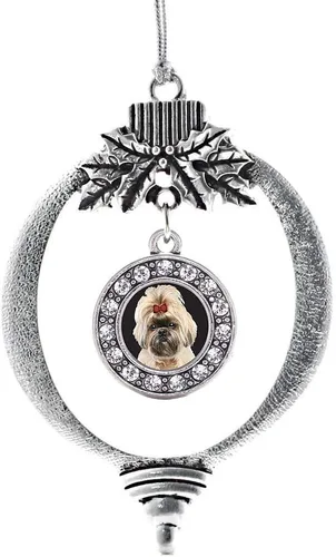 Miniatura 56 de Inspired Silver - Twin One - Adorno festivo de Navidad de plata - Adorno festivo de árbol de Navidad con dije de círculo y circonita cúbica