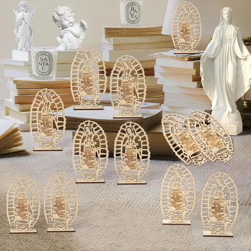 Miniatura 6 de 12 Piezas De Centros De Mesa De Madera Para Bautizo, Centros De Mesa Para Bautizo Bodas Decoraciones, Mi Primera Comunión Decoraciones, Decoraciones