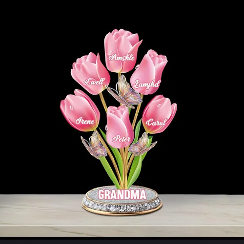 Miniatura 26 de Cada rosa contiene una pieza de tu lámpara de corazón, placa de rosa personalizada con nombre de 1 a 10 niños, luz LED personalizada para mamá, flor