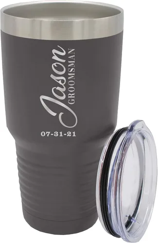 Miniatura 10 de Vaso de padrinos de boda grabado personalizado, taza de acero inoxidable aislada personalizada para padrino de boda, despedida de soltero, boda